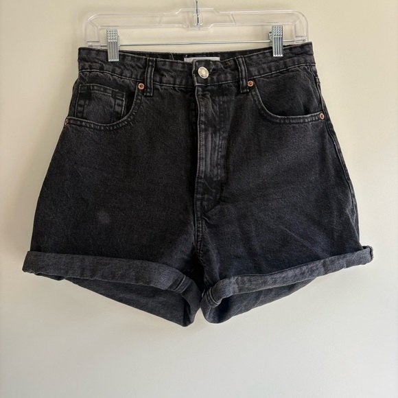 Zara Charcoal Denim Shorts - Picture 1 of 5